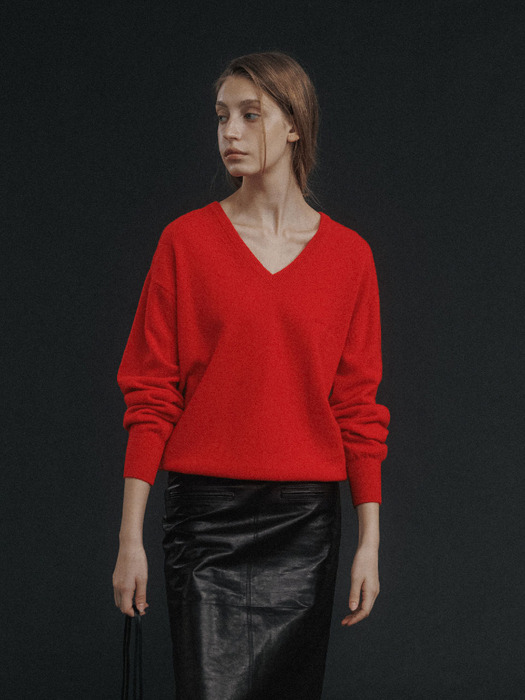 Haig v-neck pullover (Red)