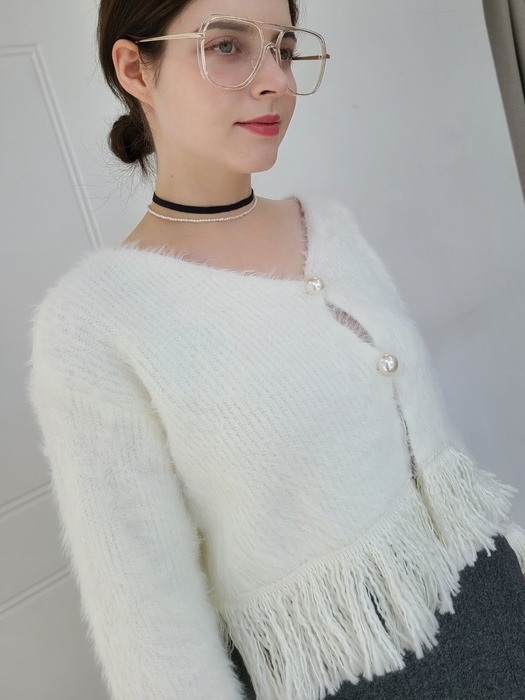 빅태슬 모헤어 가디건 tassel Knit cardigan