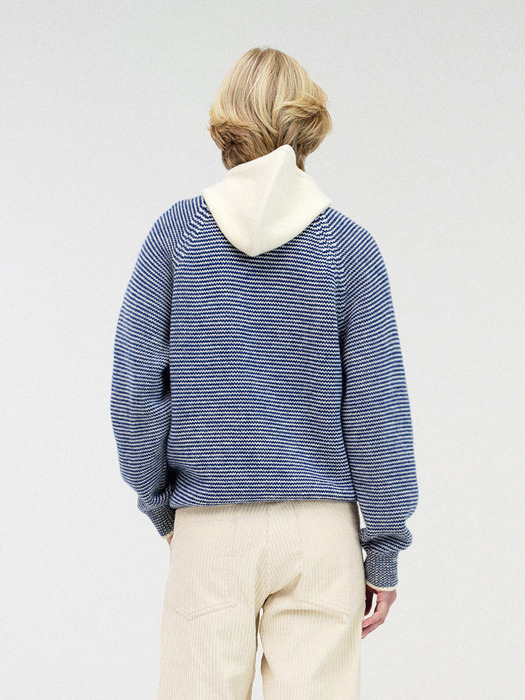 Merry stripe knit sweater (Blue)