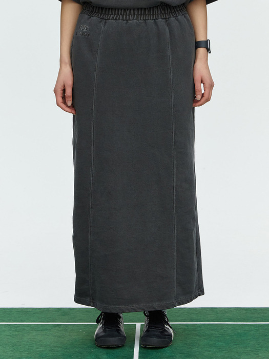 MNS PIGMENT LONG SKIRT_CHARCOAL