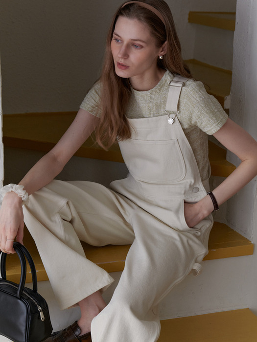 A TWILL COTTON OVERALL_IVORY