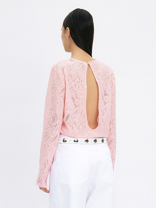 Lace Backless Top (Light PInk)