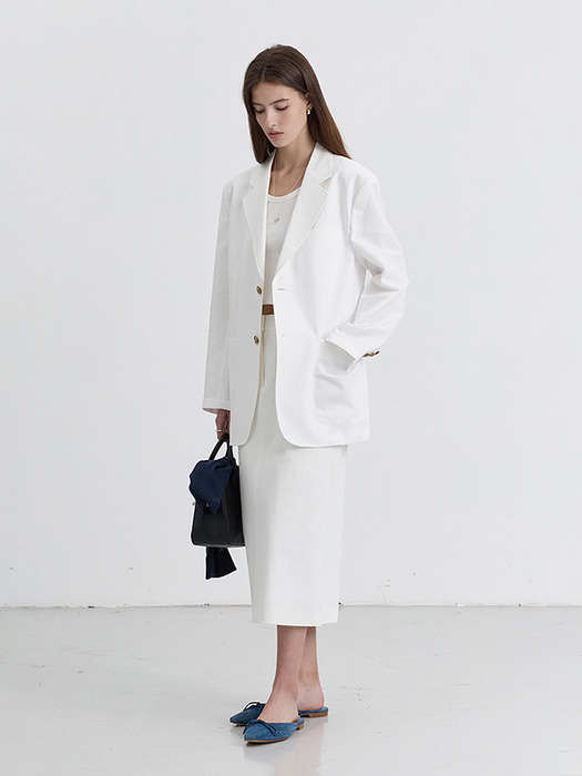 H-LINE LONG SKIRT WHITE_UDSK5B228WT