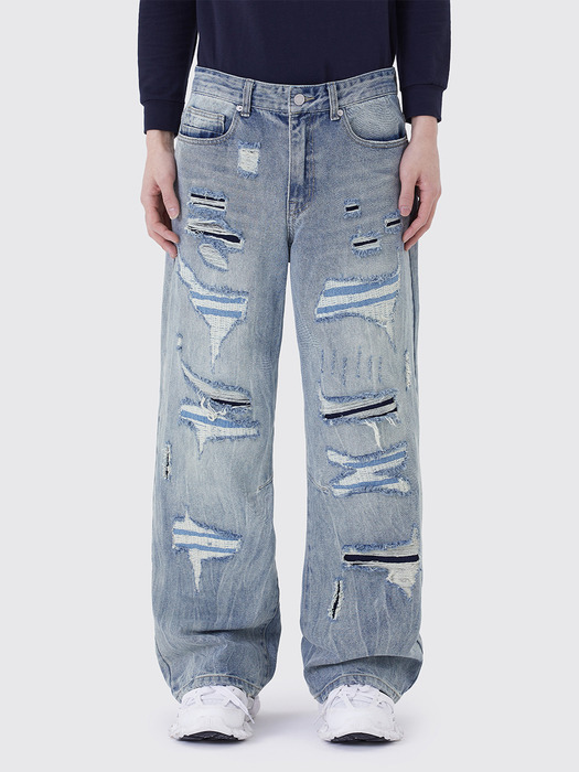 LAYERED BACKING JEANS_BEACON BLUE