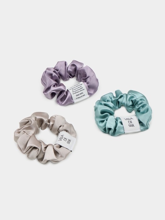 Baby scrunchie 3set (Silver/Purple fog/Teal green)