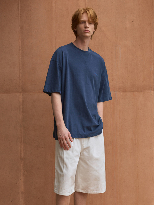 Bermuda Two-Tuck Washed Denim Pants 4color