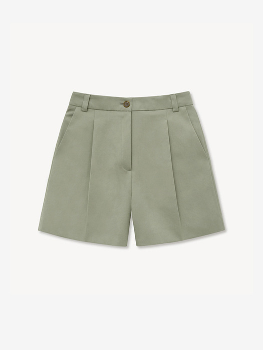 TAILORED BUTTON HALF PANTS_KHAKI