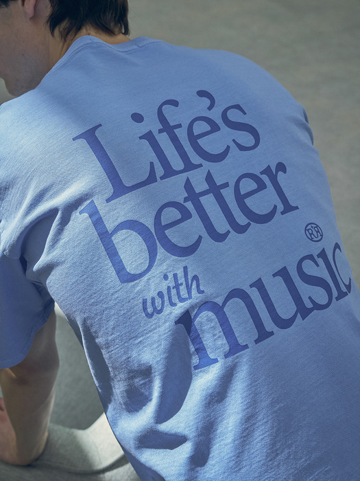 T20046 Music printing T-shirt_Sky blue