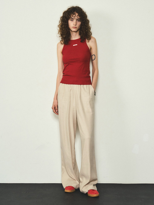 Linen Wide Banding Pants_CTB524(Beige)