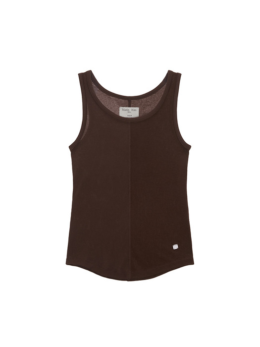 TEXTURE POINT SLEEVELESS TOP IN BROWN