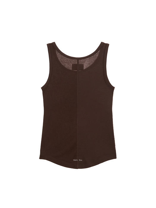 TEXTURE POINT SLEEVELESS TOP IN BROWN