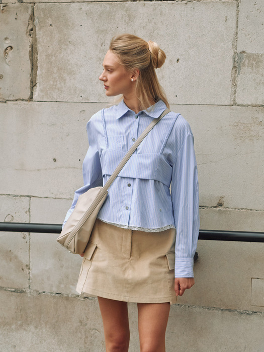 Mer Bustier Shirt Blue