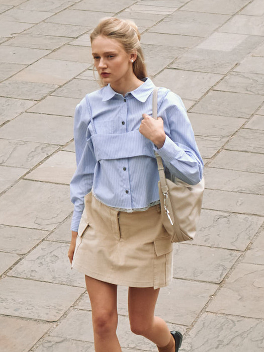 Mer Bustier Shirt Blue