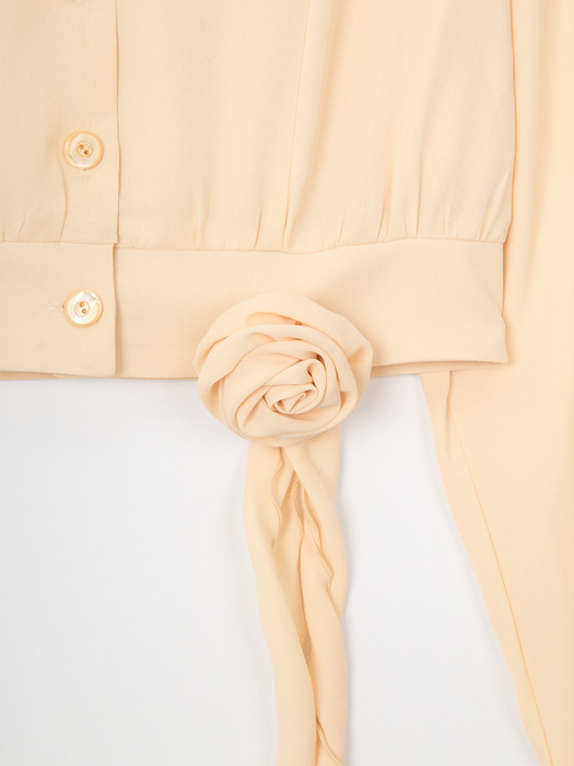 Corsage Point Ruffle Collar Blouse_ Ivory