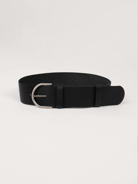 COW LEATHER WIDE BELT_BLACK