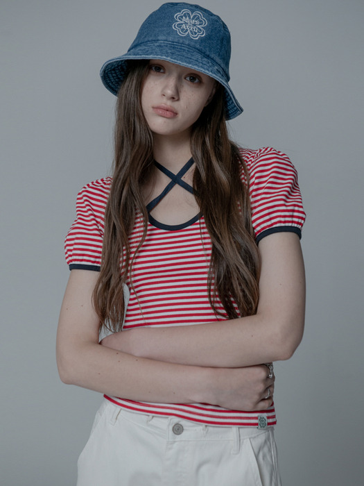 STRIPE STRING TSHIRT_RED