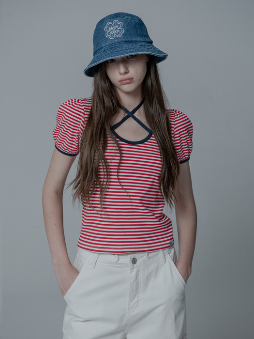 STRIPE STRING TSHIRT_RED