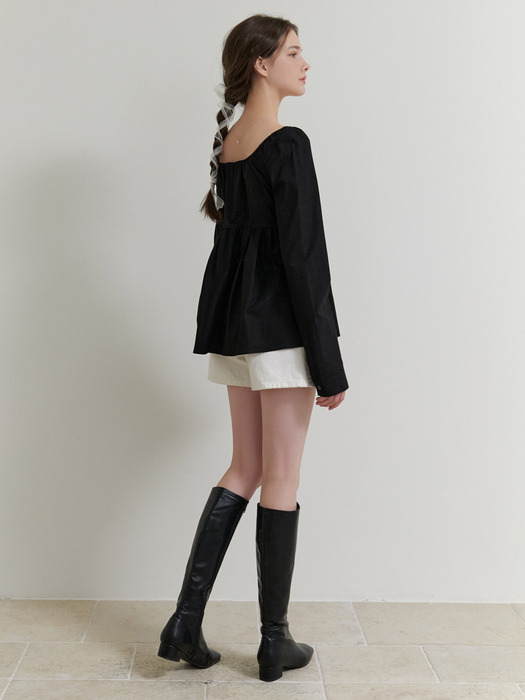 Rosie shirring blouse (black)