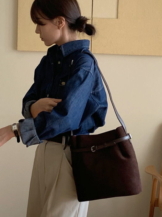 [알로하 PICK]Mallory Large Bucket Bag Suede Brown 멜로리 라지 버킷백 스웨이드 브라운