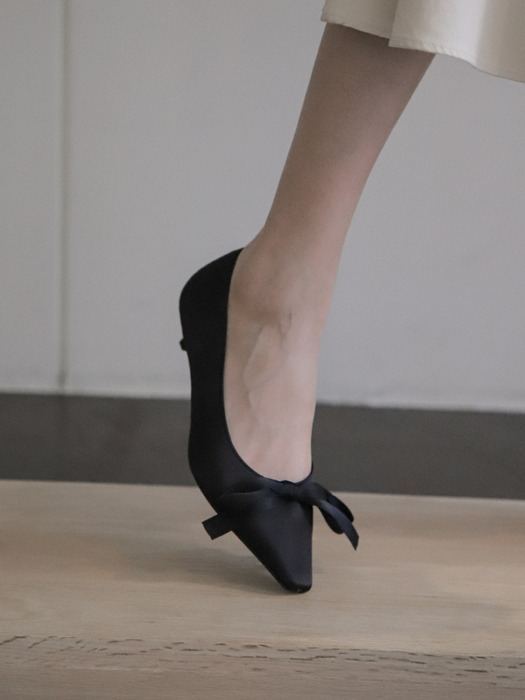 Bow kitten heel (3cm, 1color)