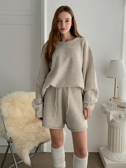 [SET] Knit Sweatshirt+Half Pants Set-up (2 colors) VSET_004