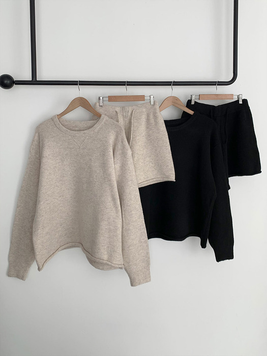 [SET] Knit Sweatshirt+Half Pants Set-up (2 colors) VSET_004