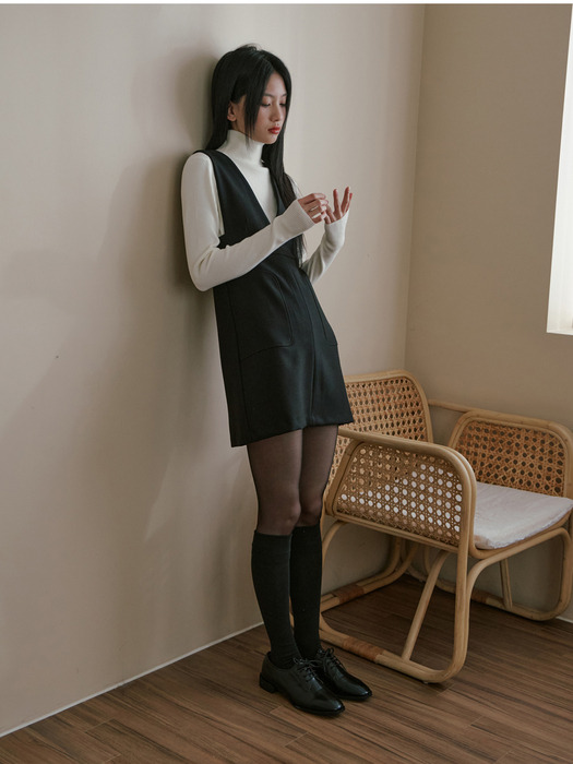 V NECK ALICE DRESS_BLACK