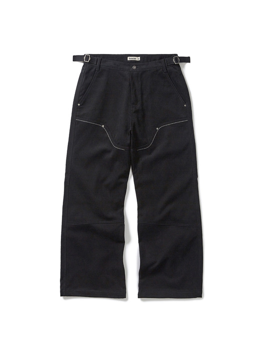 Western boots cut work pants / Black