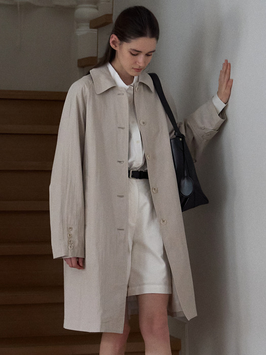 BOUTON TRENCH COAT [LIGHT BEIGE]