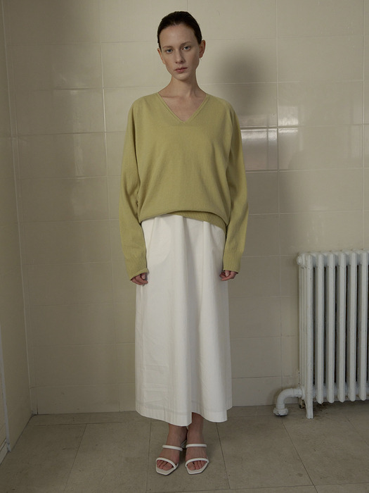 [25SS] CASH MERINO V-NECK KNIT_SOFT GREEN
