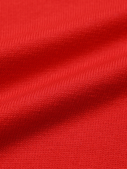BASIC ROUND KNIT CARDIGAN RED