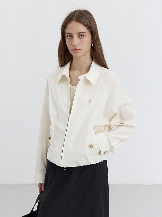 UNISEX SUMMER HARRINGTON JACKET CREAM STRIPE_UDJU5B122CR - Image 2