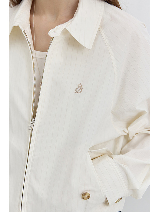 UNISEX SUMMER HARRINGTON JACKET CREAM STRIPE_UDJU5B122CR - Image 1