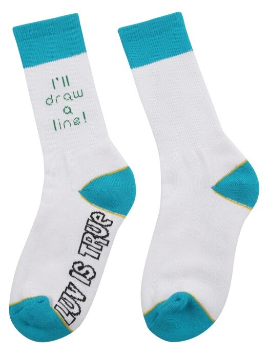 (UNISEX)SD LINE SOCKS(WHITE)