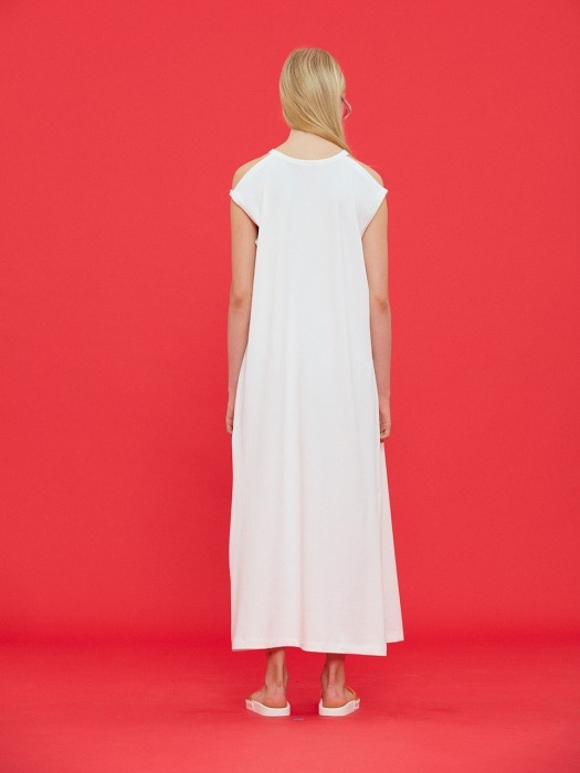 QUEEN HIGH LONG DRESS/WHITE