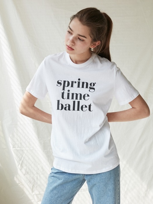 Spring Time Ballet T-shirts_White