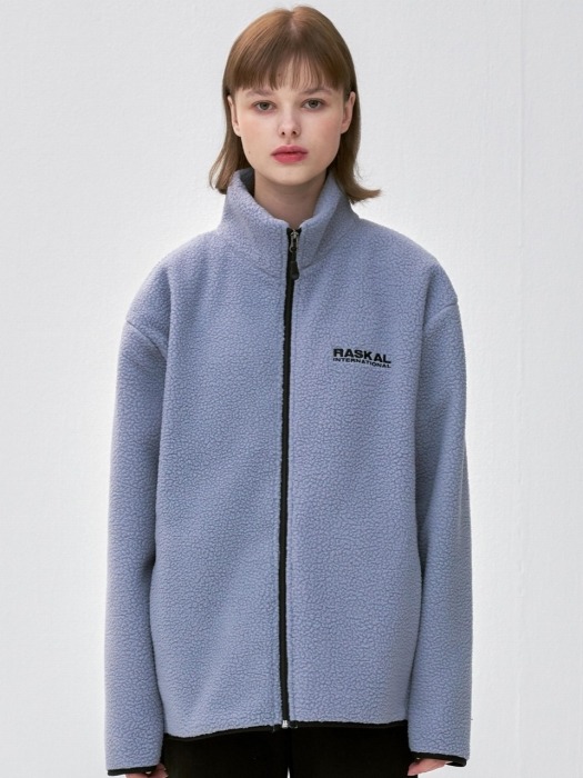 FLEECE  ZIP-UP JACKET / blue grey