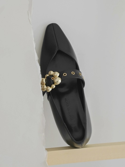 Gold Strapped Flat_Black