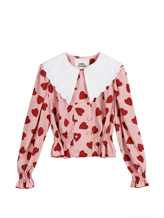 Lovers double button blouse - Big lovers pink
