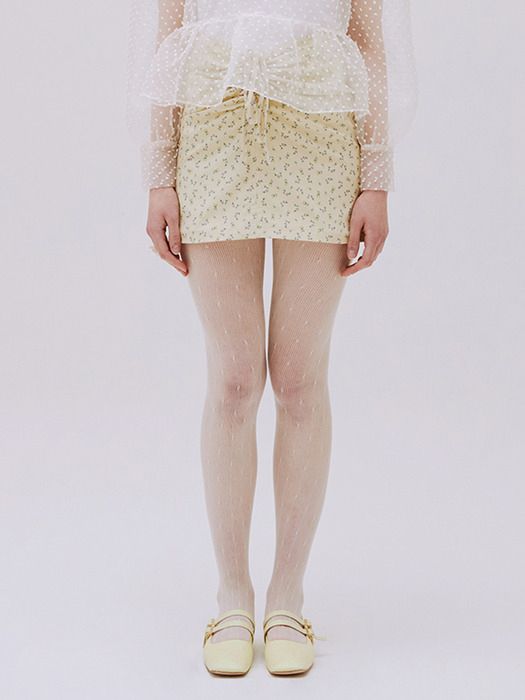 wrinkle mini skirt (flower) 