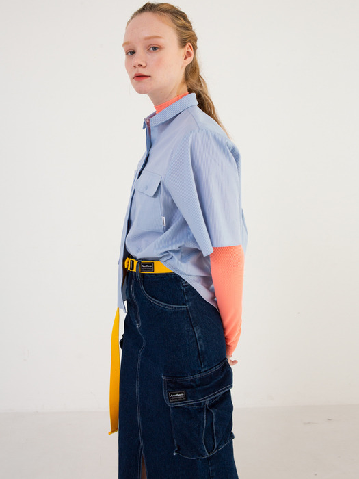 Pocket Denim Skirt [Blue]
