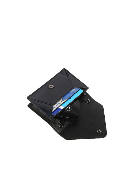 Easypass Amante Card Wallet with Chain Mirror Black