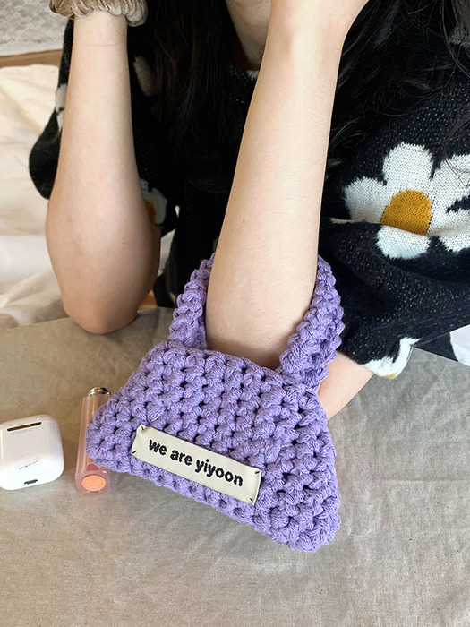 Rectangle crochet bag mini (purple)