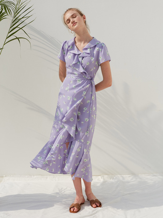 ELIKA WRAP DRESS, LAVENDER