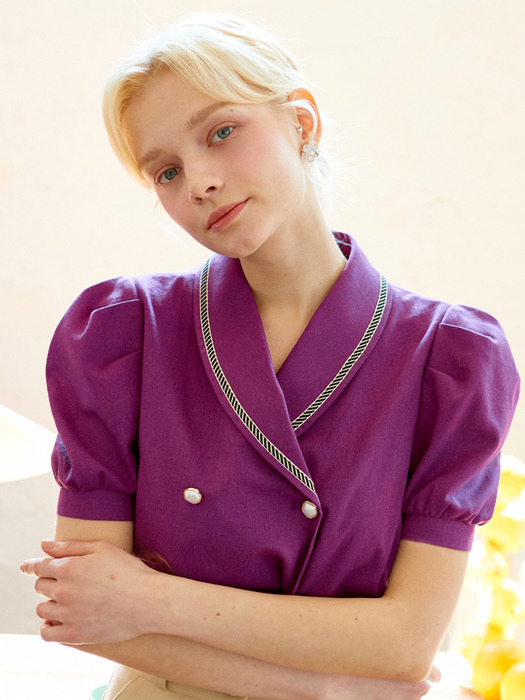 AMR1055 line blouse (purple)