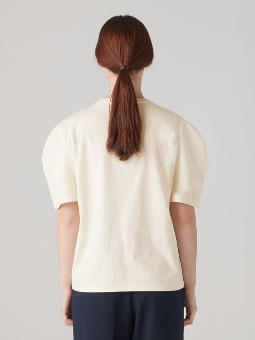 Knotted curve tee -Cream