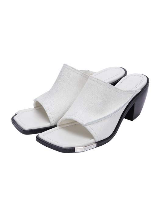 BAILEY SQUARE OPEN-TOE HEEL SANDALS aaa258w(WHITE)