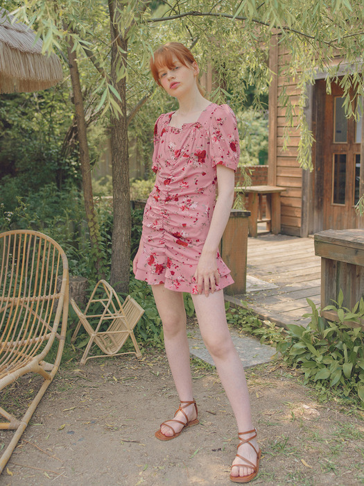 Rose Shirring Dress_Pink