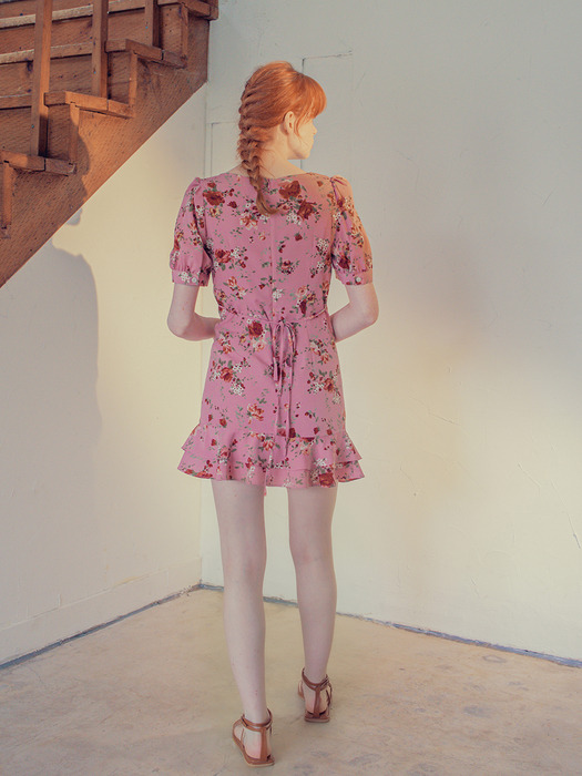 Rose Shirring Dress_Pink