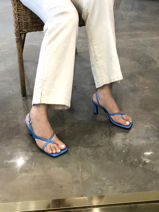 cross flip flop heel blue